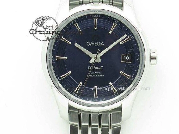0812 De Ville Chronograph SS OMF 1:1 Best Edition Black Dial On Black Leather Strap A Fashionable 8109